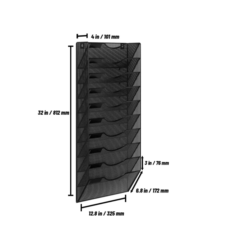Metal Mesh Wall Hanging File Holder 10 Pockets Organizer Metal Mesh Wall Hanging File Holder 10 Pockets Organizer