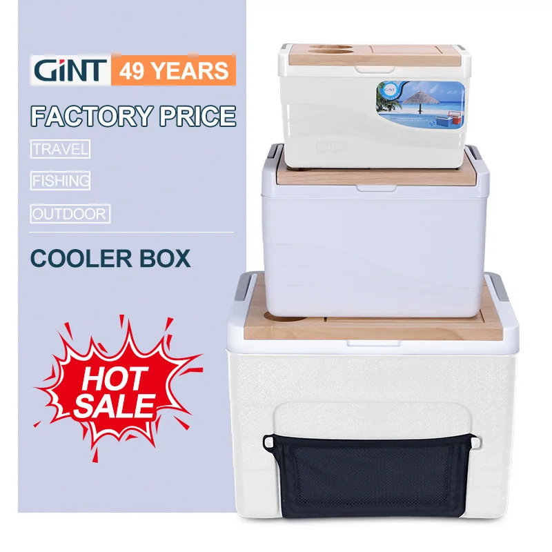 Gint Food Ice Chest Cooler Box Plastic Insulated Outdoor Cooler Box for Camping