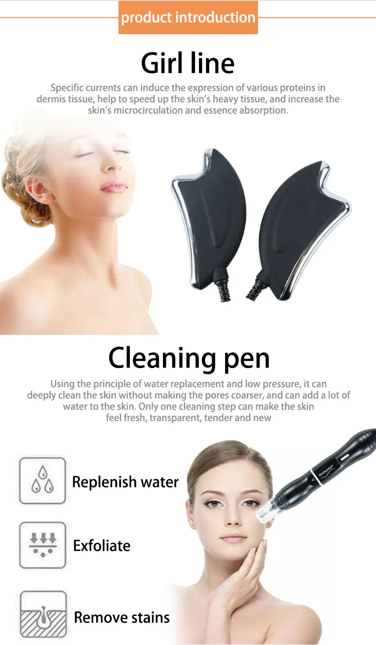 Body Cleaning Instrument Hydrogen Ultrasonic Cleaning Body Facial Scrubber Deep Cleansing ...