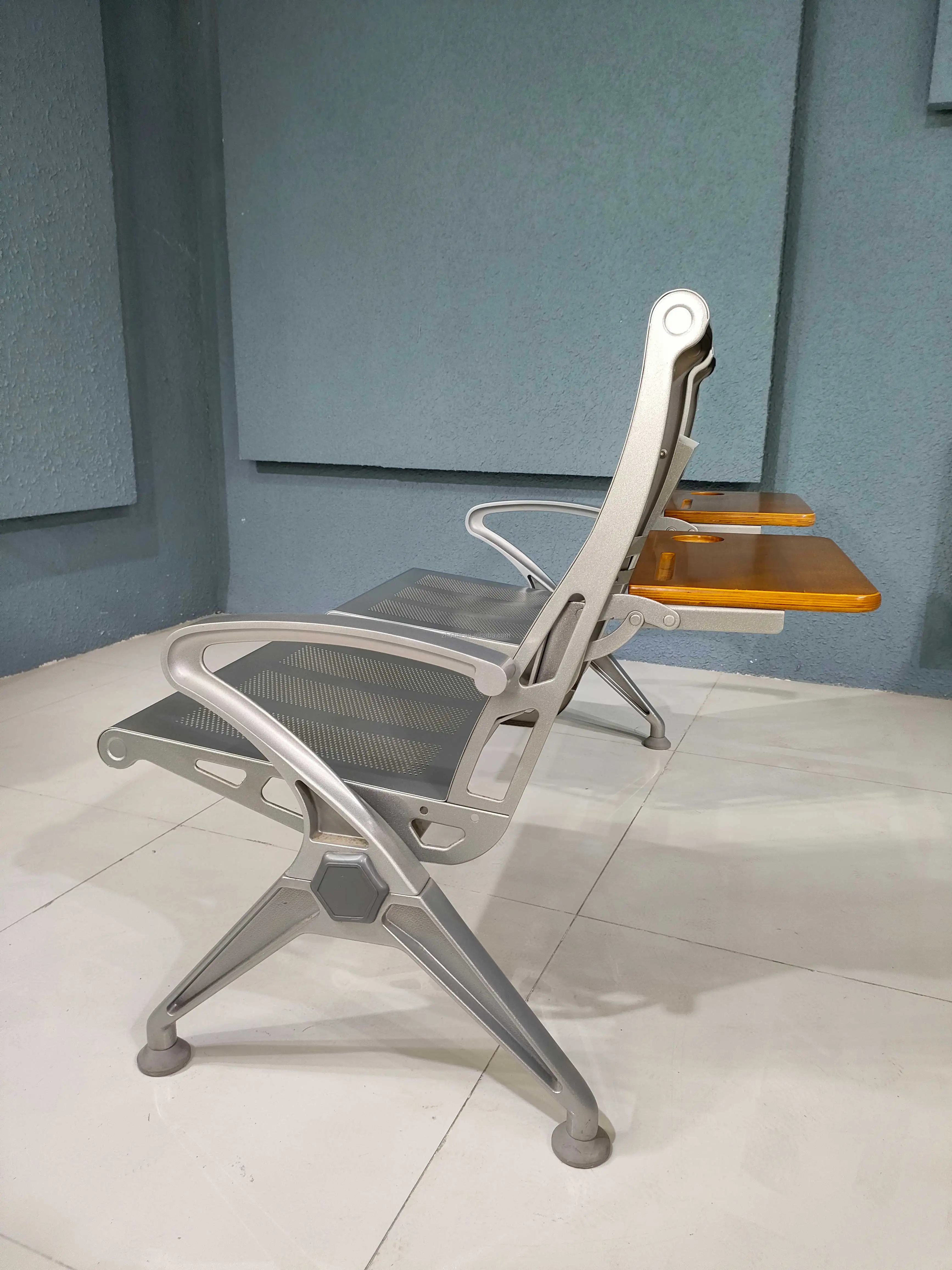 Modern Stainless Steel Armchair for Waiting Rooms 1 3 or 5 Seat Options for Airport Hospital School or Gym Use 2
