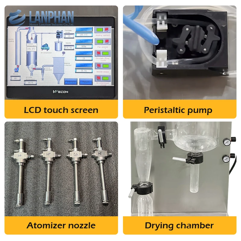 Laboratory 5kg Food Grade Atomizer Milk Powder Spirulina Spray Dryer Price