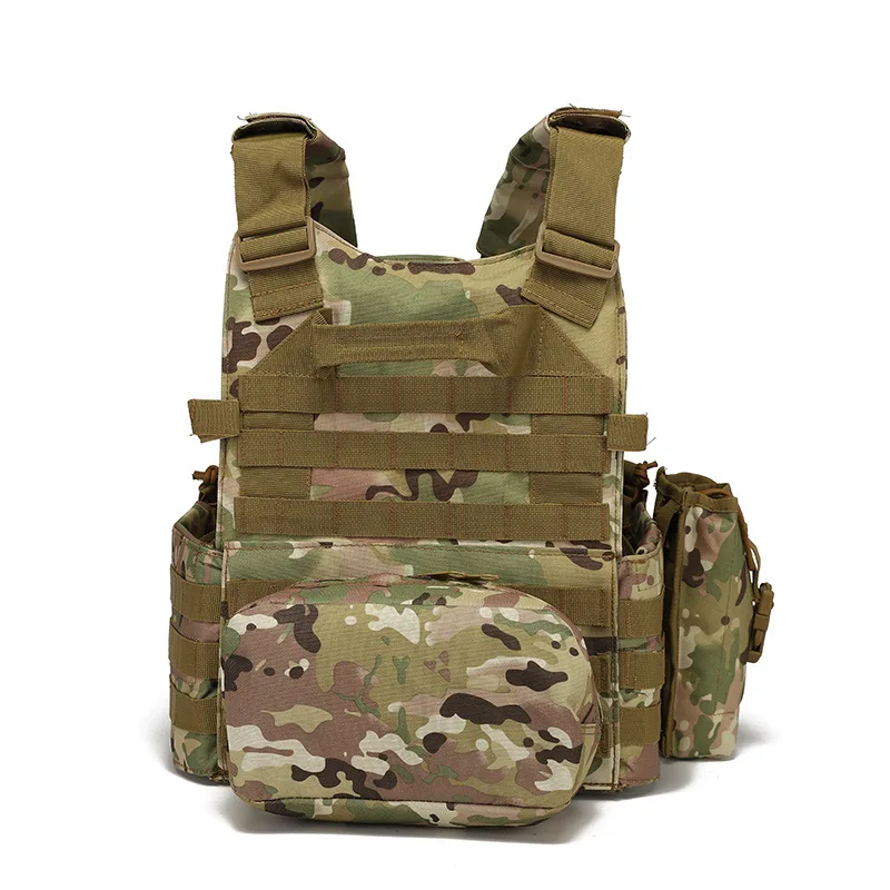 Outdoor camping hunting men's tactical vest combat vest security molle chest vest details