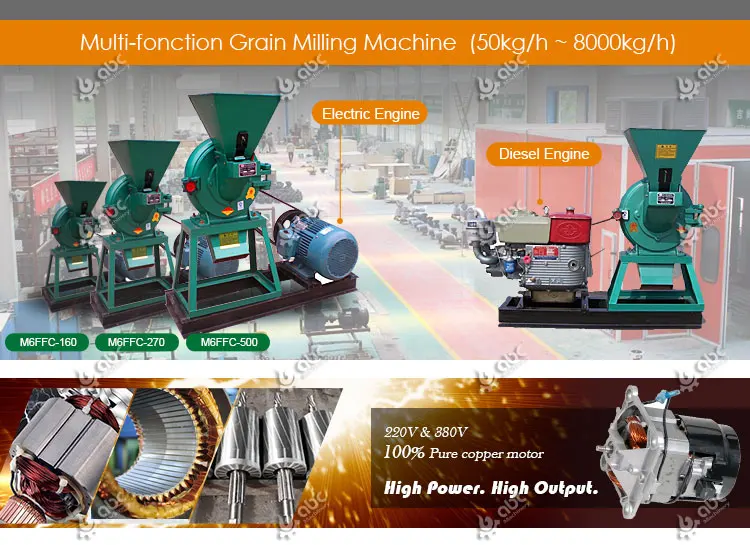 Small Wheat/Corn/Maize Grinding Machine for Milling/Crushing Grains ...