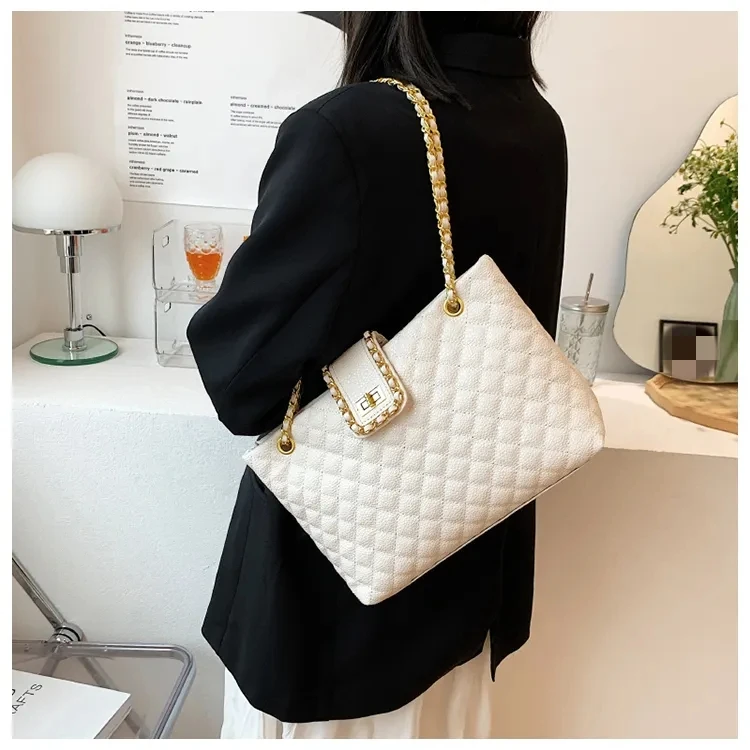New Fashion Style Diamond Embroidery Thread Pu Leather Ladies Shoulder ...