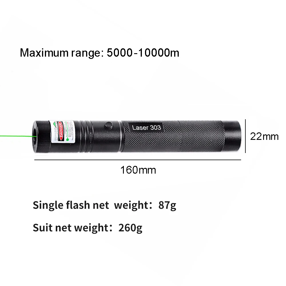 Wupro 303 Laser Pointer With Usb Powerful Green Blue Red Light ...