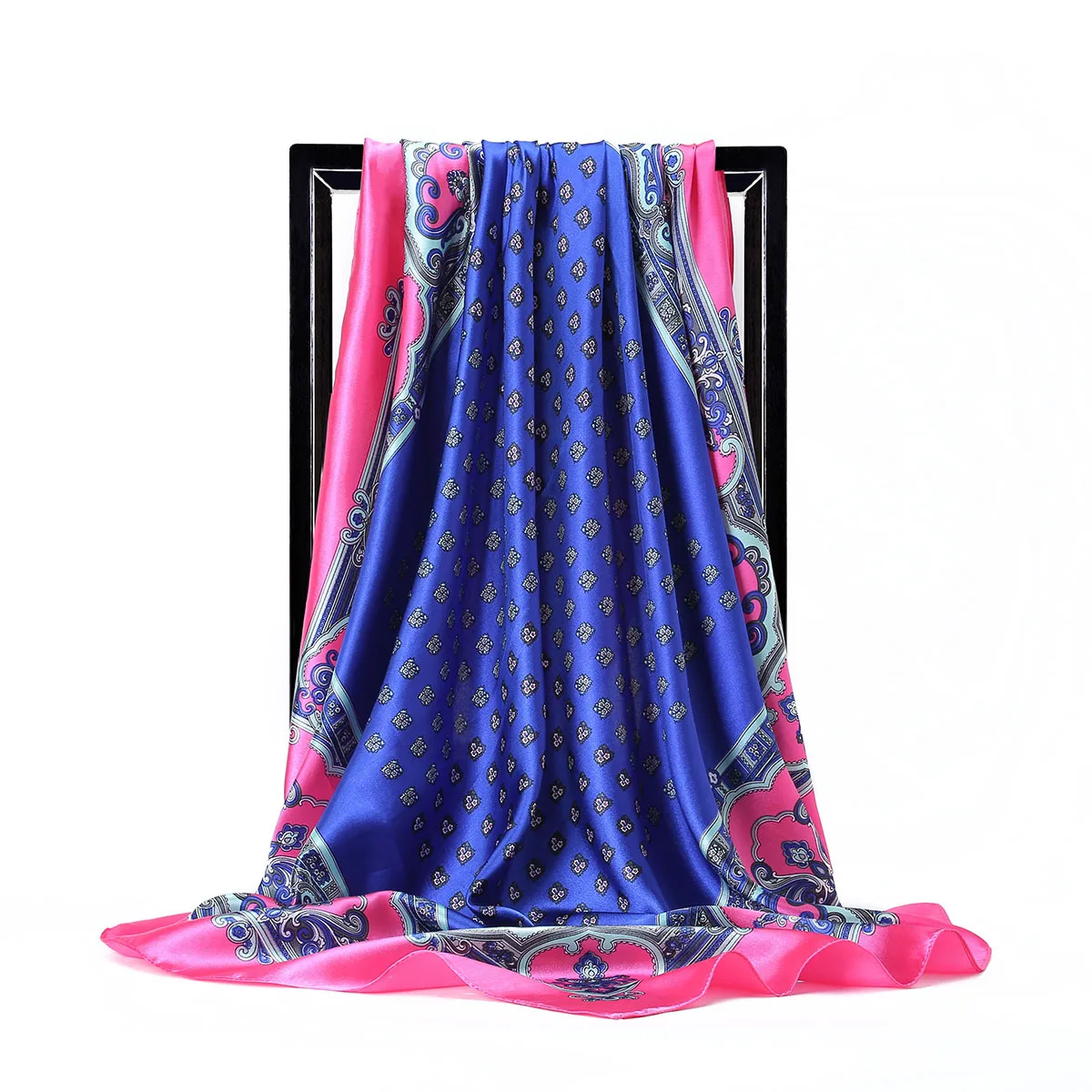 
 Новый осенне-зимний шарф из чистого шелка с принтом для женщин 90*90 см  