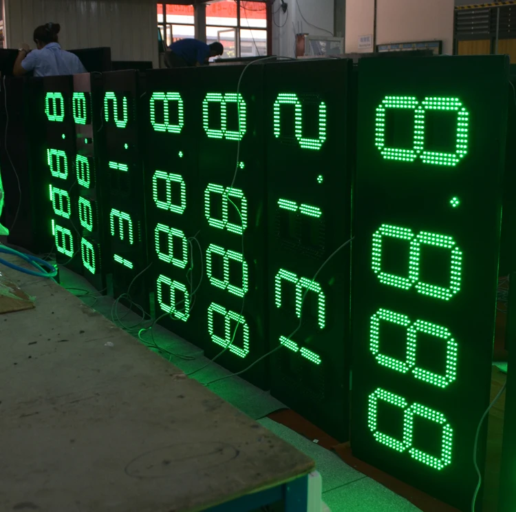 Pylon Sign Illuminated Gas Station Digital Signage Petrol Station Fuel Price Sign