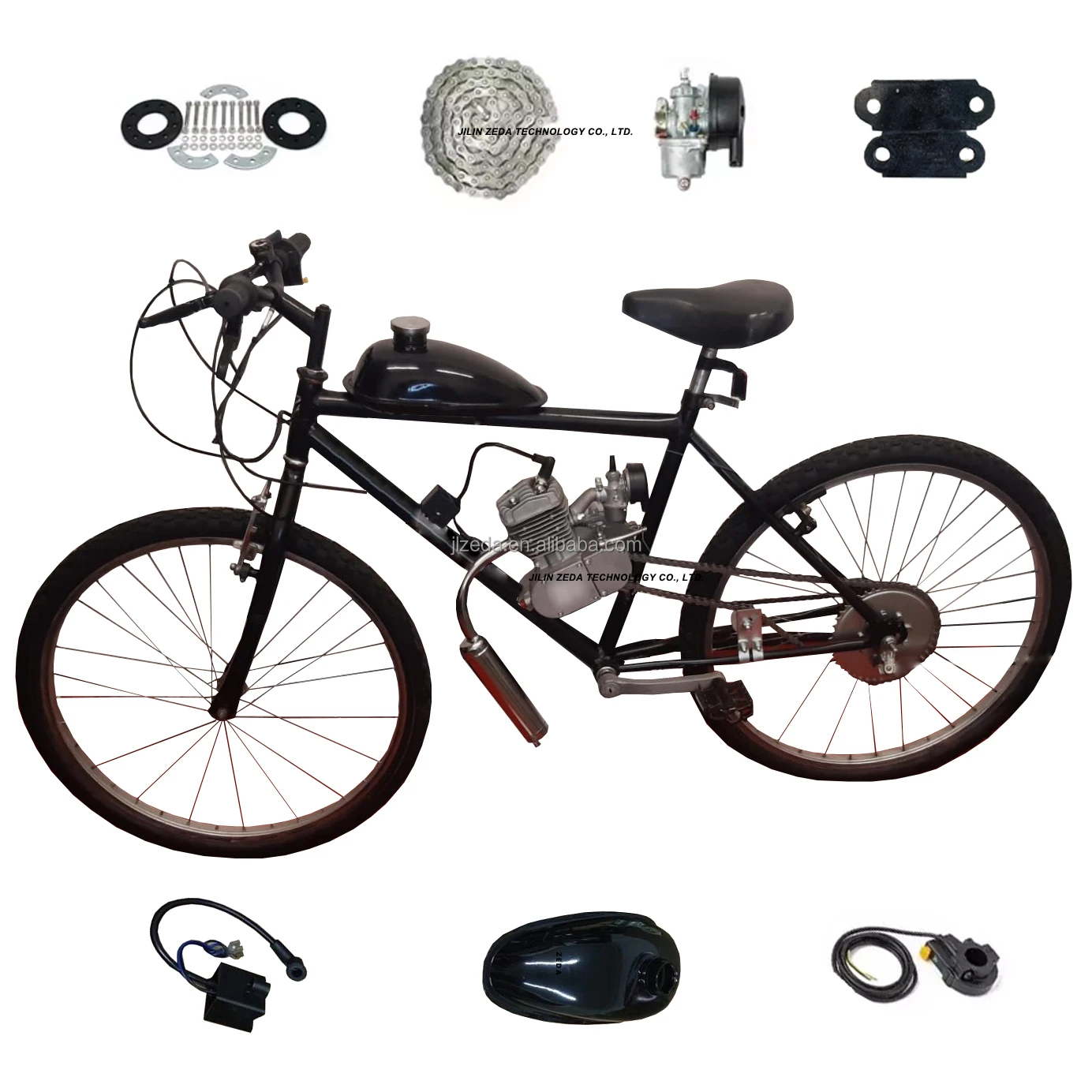 ZEDA-Tuning Billet Aluminum Cylinder Head 4Axe CNC Parts for Stroke  Bike 80cc/100cc