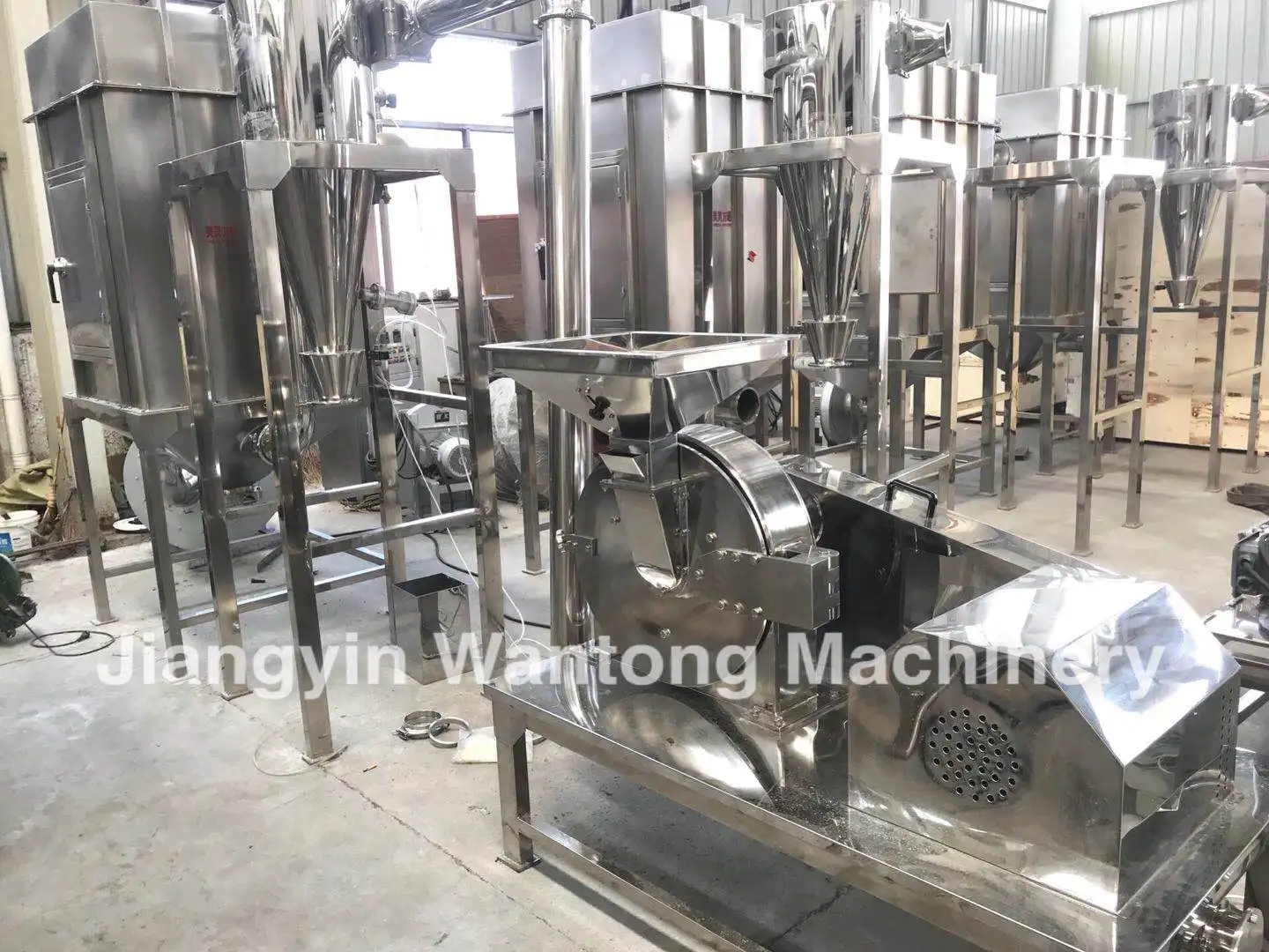 WFC Dxf 20d Fine Cane Food Frp Fiber Glass Waste Product oyster Shell Spice Casava Powder Grinding Machine