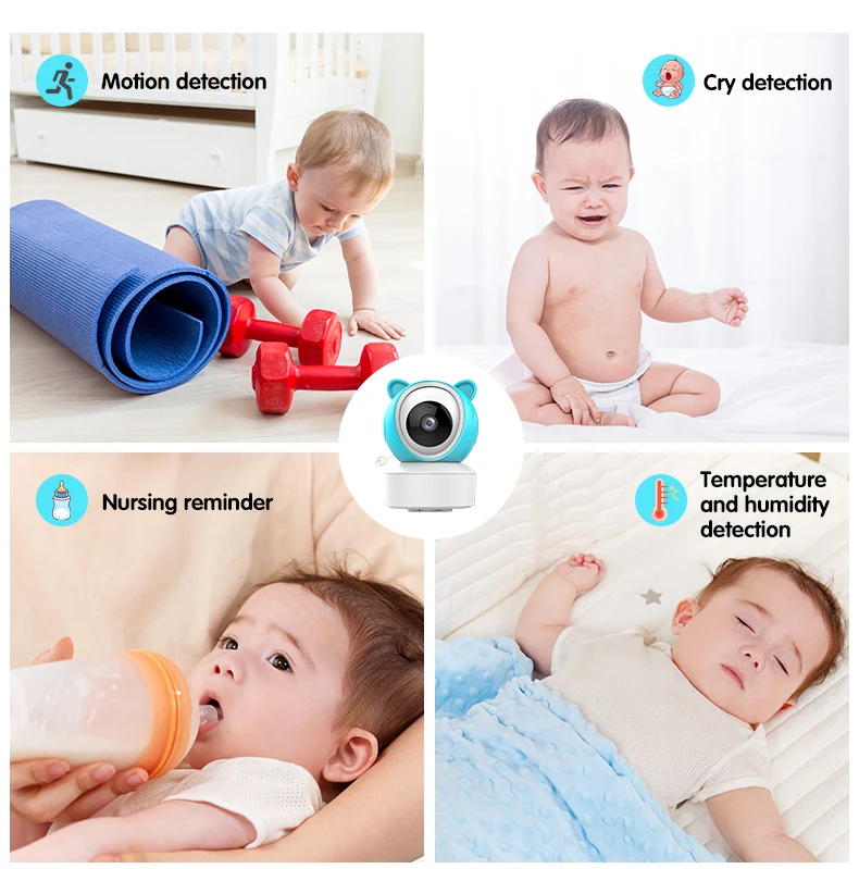 1080P Remote Video Intercom 8 Lullabies Motion Cry Detector Feeder Reminder WiFi IP Baby Monitor Surveillance Camera 19
