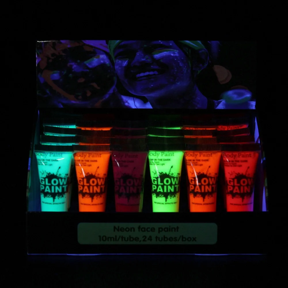 Buy UV Glow Neon Face and Body Paint 10ml - Set of 6 Tubes