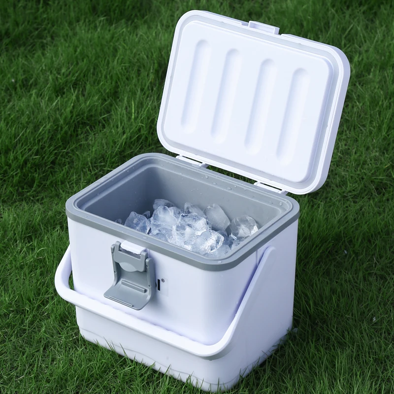 Portable Picnic Plastic Cooler Box Beer Can Ice Cooling Box Plastic Mini Cooler Box with Shoulder Strap