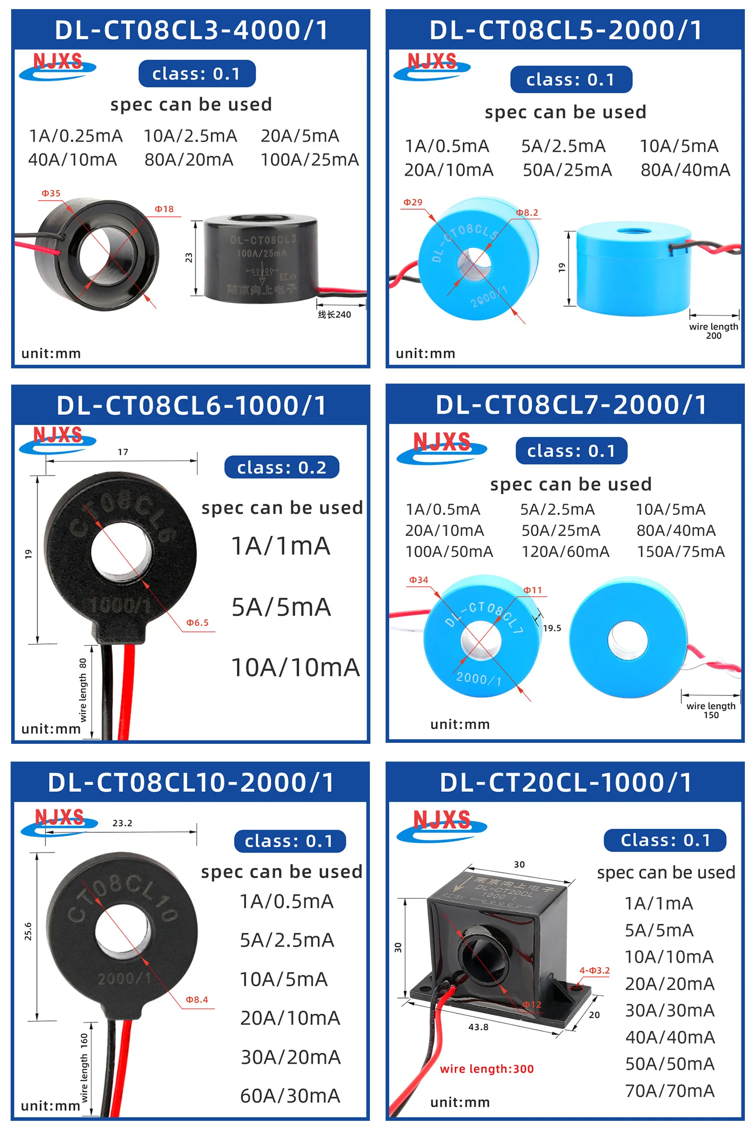 Small Toroidal Current Transformer Factory Mini Precision Coil Ct Ac 1a