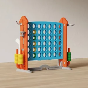 Custom Blue Orange Connect Four Kids' Outdoor Board Game Sensory Educational Toy Multi-Function 4 Row Plastic Board for Children