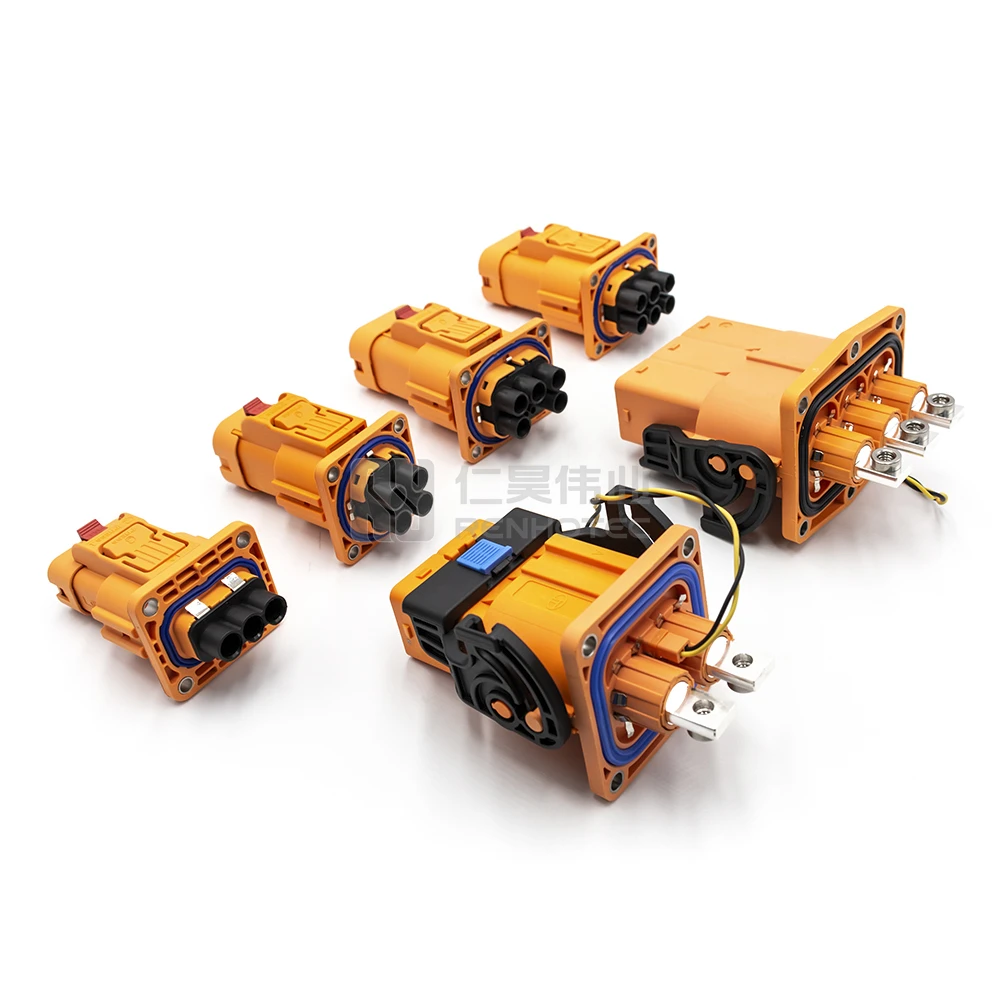 4Pin Panel Mount High Voltage Distribution Box Battery PAK Connector PDU Power Connector Plastic Shell Electric Vehicle Plug
