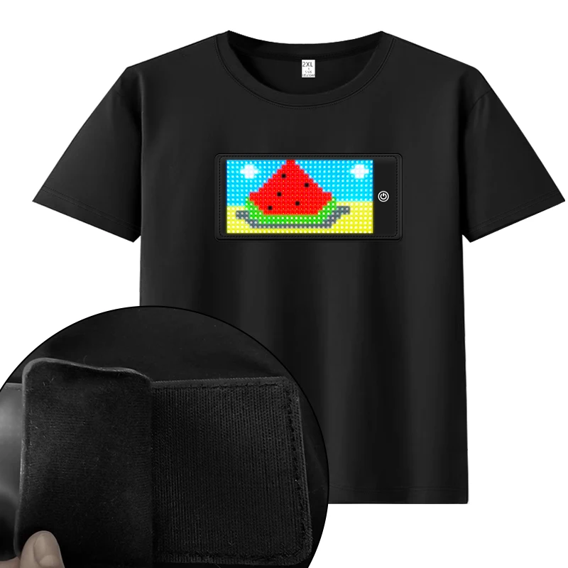 Men Women Kids Light up Equalizer Clothes USB Rechargeable Full Color Glow TShirt LED T Shirt for Party Halloween Christmas