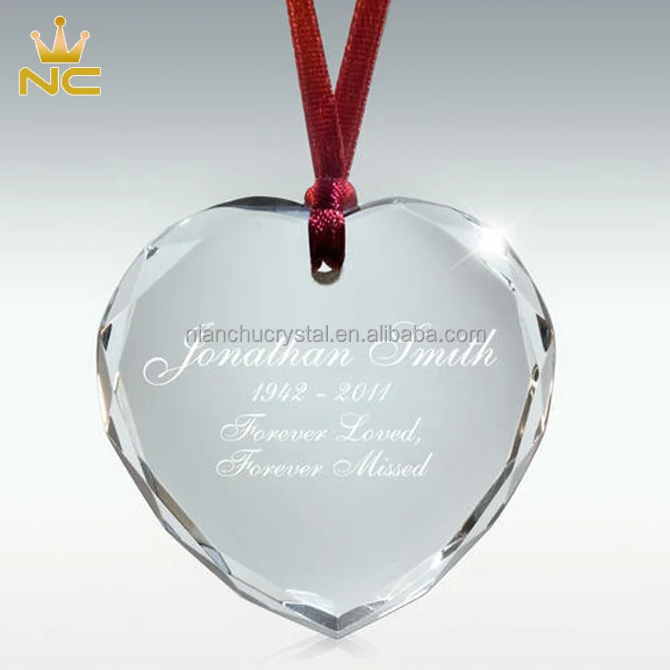 Laced 1st Holy Communion Glass Gift Heart Memorial Crystal Ornaments