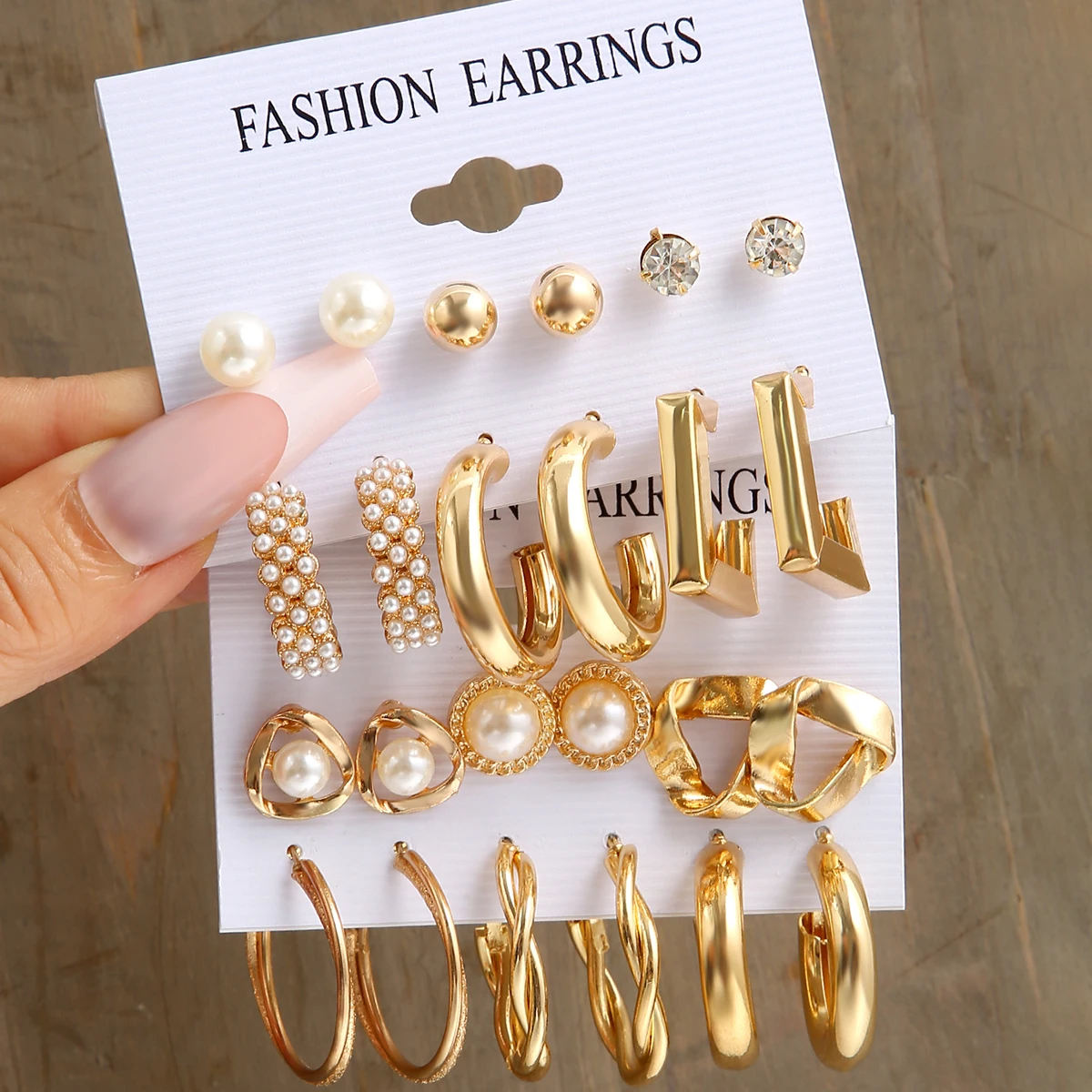 Trendy Gold Metal Earrings Set for Women Fashion Geometric Pearl Circle Drop Earrings 2022 Trend Set of Earrings Jewelry