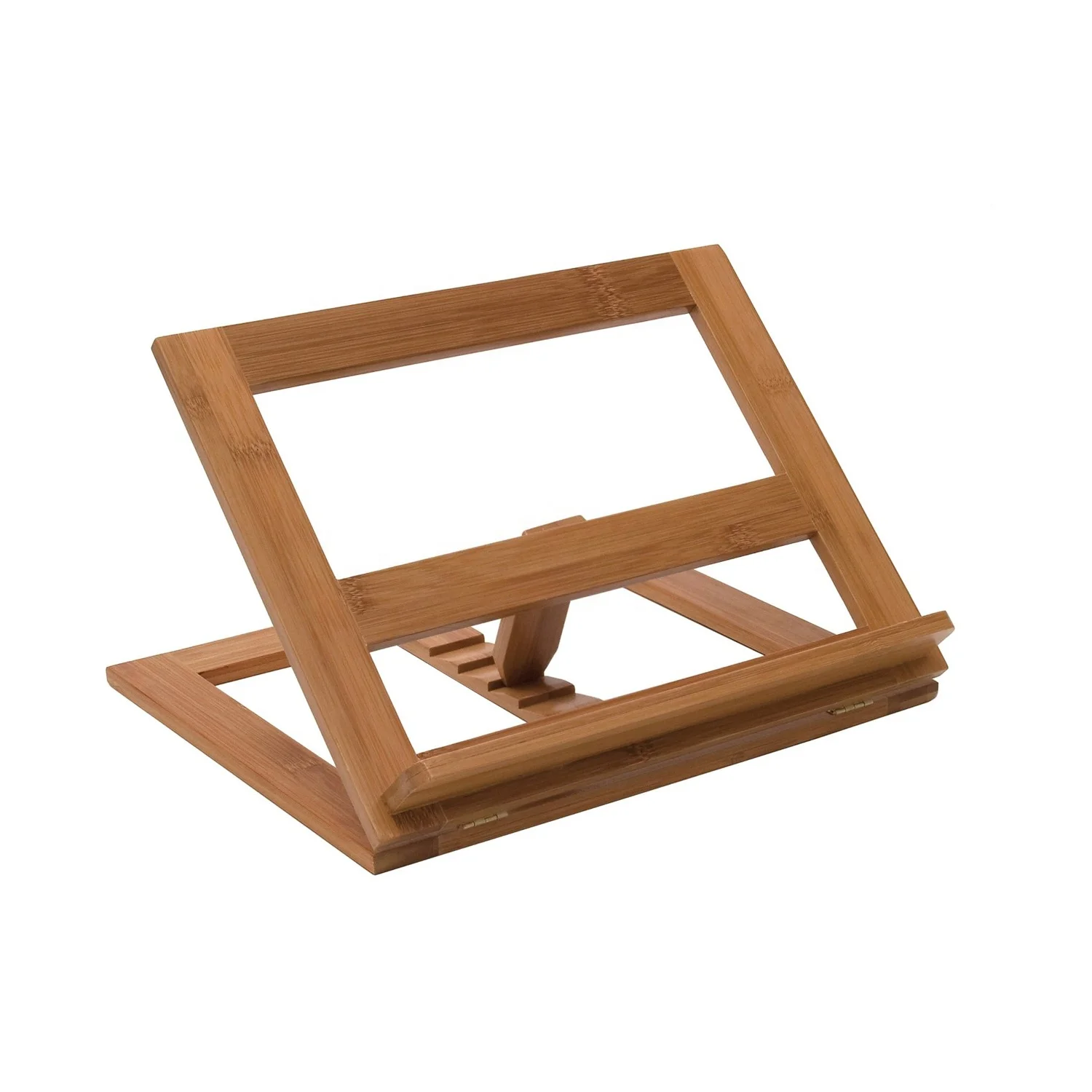 Wholesale Bamboo Kitchen Cookbook Holder Foldable Adjustable Cookbook Holder Adjustable Book Stand  for Kitchen Countertop