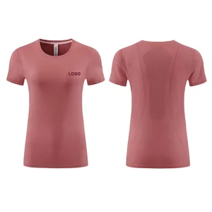 Women's Quick Dry Slim Polyester Running Sport T-Shirts Wholesale Gym Short Sleeves Shirt for Summer