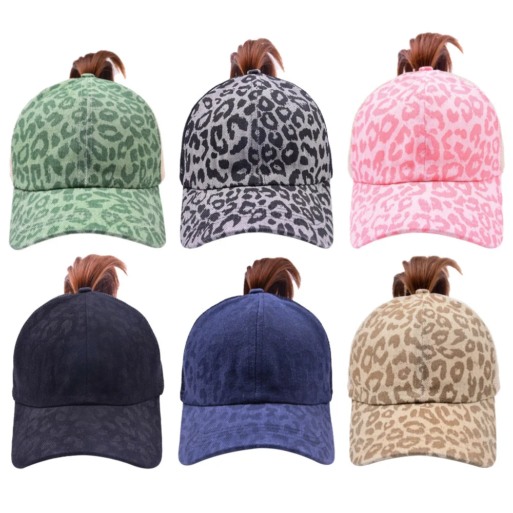 leopard ponytail hat wholesale