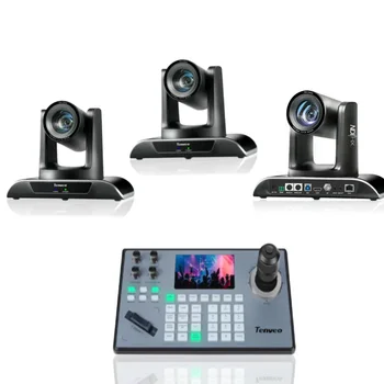 2024 Hot sales Tenveo conference system NDI 30X  USB3.0/HDMI/RJ45/SDI auto tracking camera and PTZ Controller Joystick Keyboard