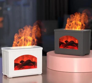 New Design Simulation Fireplace Flame Aroma Diffuser Humidifier Essential Oil Aroma Diffuser