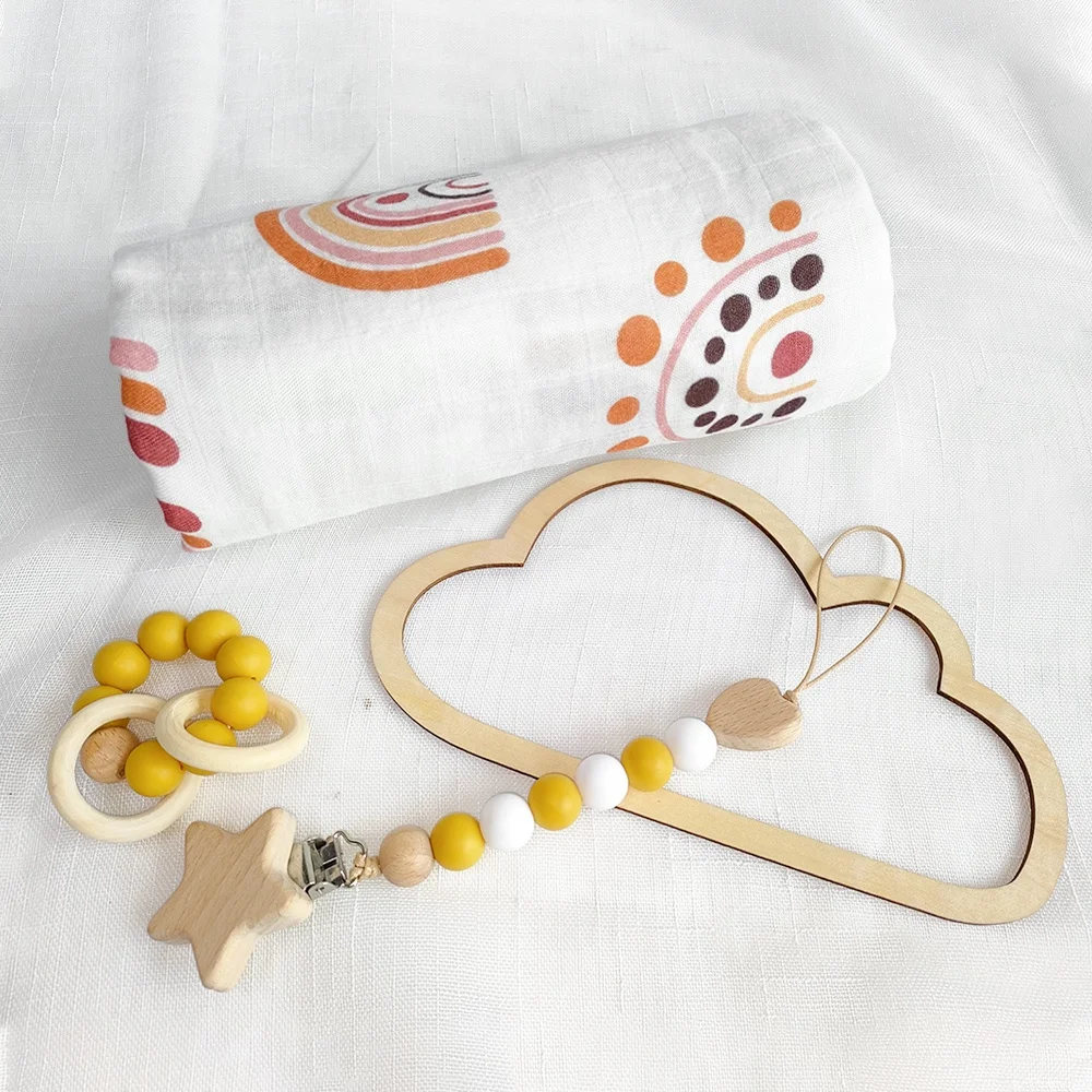 Новый дизайн на заказ 70% бамбук 30% хлопок детская пеленка для получения одеяло детское муслиновое одеяльце