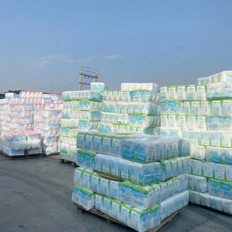 Free Sample Unisex Disposable Bulk High Quality Super Absorbent Printed Incontinence Adult Diapers for Hospitals