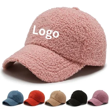 New york best selling Autumn and winter thicken outdoor keeping warm custom 3D letter embroidery women fleece fur baseball caps