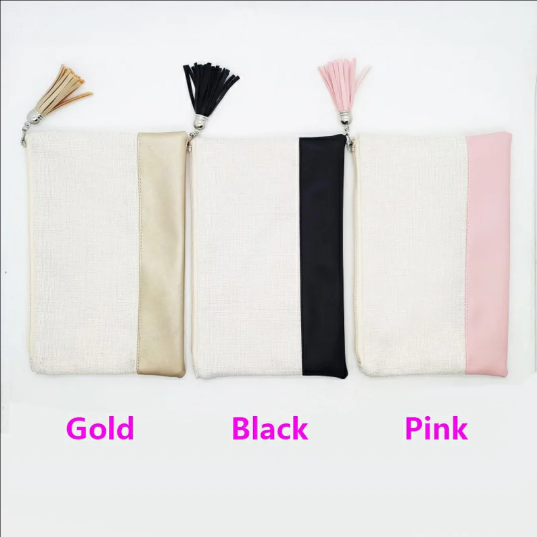 Qualisub New Design Custom Pu Leather Linen Cosmetic Bag Cosmetic Bags