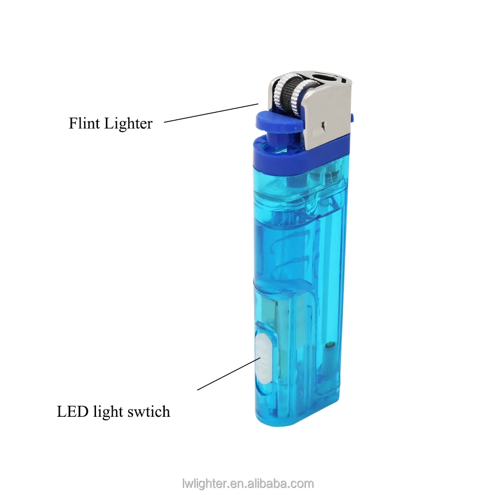 Lighting Usage Cigarette Smoking Butane Gas Luminous Cigarette Lighter with  Flashlight