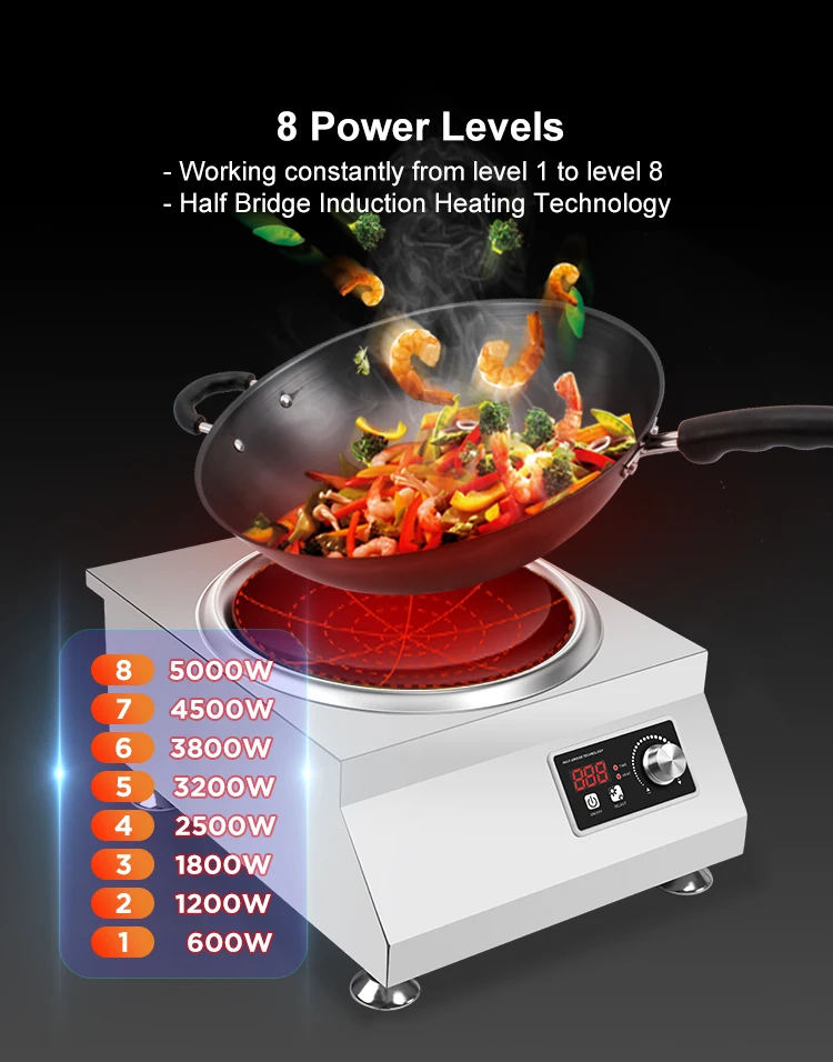 220v Commercial Single Electric Portable 5kw Chinese Wok Worktop ...