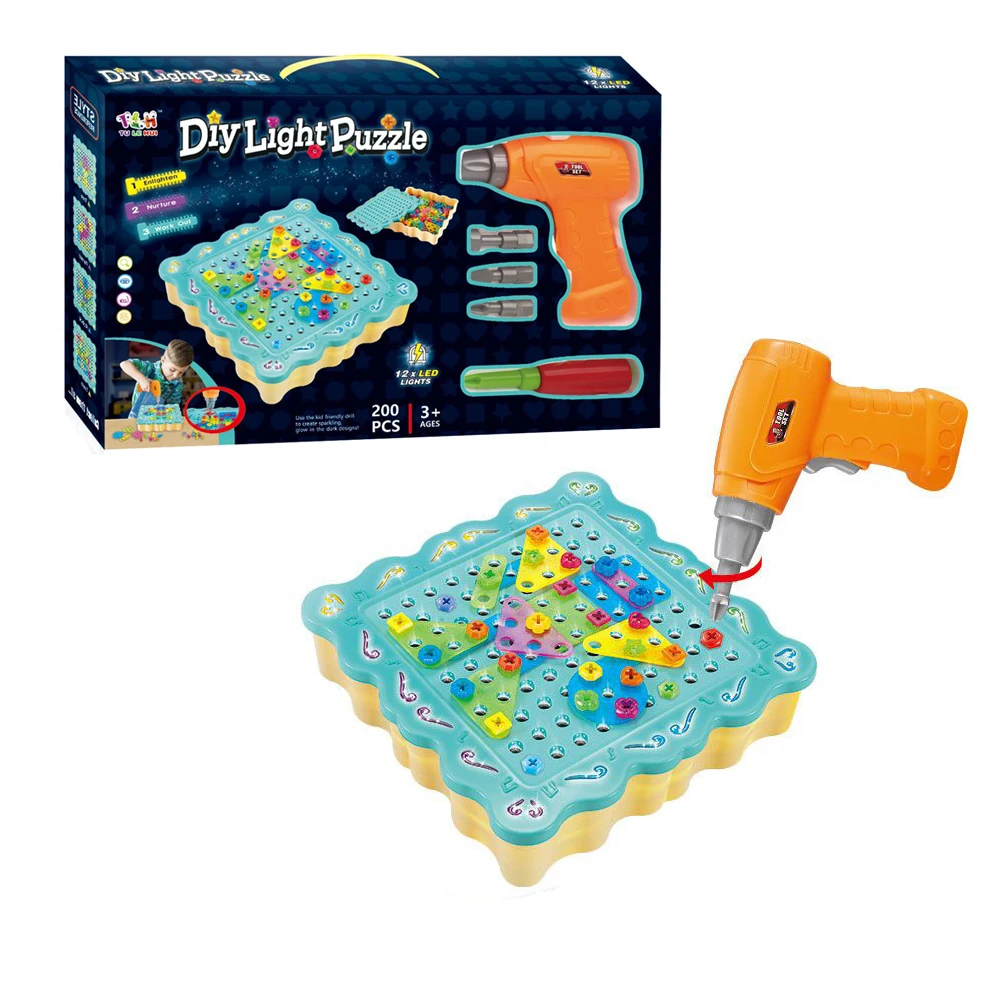 知育玩具 saint.mm1 電気ドリルおもちゃセット193個早期学習ステムギフト子供用Diy