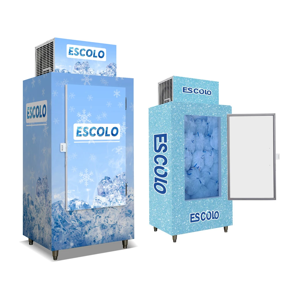 200bags Outdoor Ice Merchandiser Bagged Ice Cooler Cold Wall Ice Cube Storage Container with Compressor  ESK-630S 1570*890*2065mm/-133058