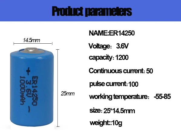 Saft LS 14250 1?2 AA-size 3.6 V Primary Lithium-Thionyl Chloride 1000 mAh  Lithium Battery (5pcs) 