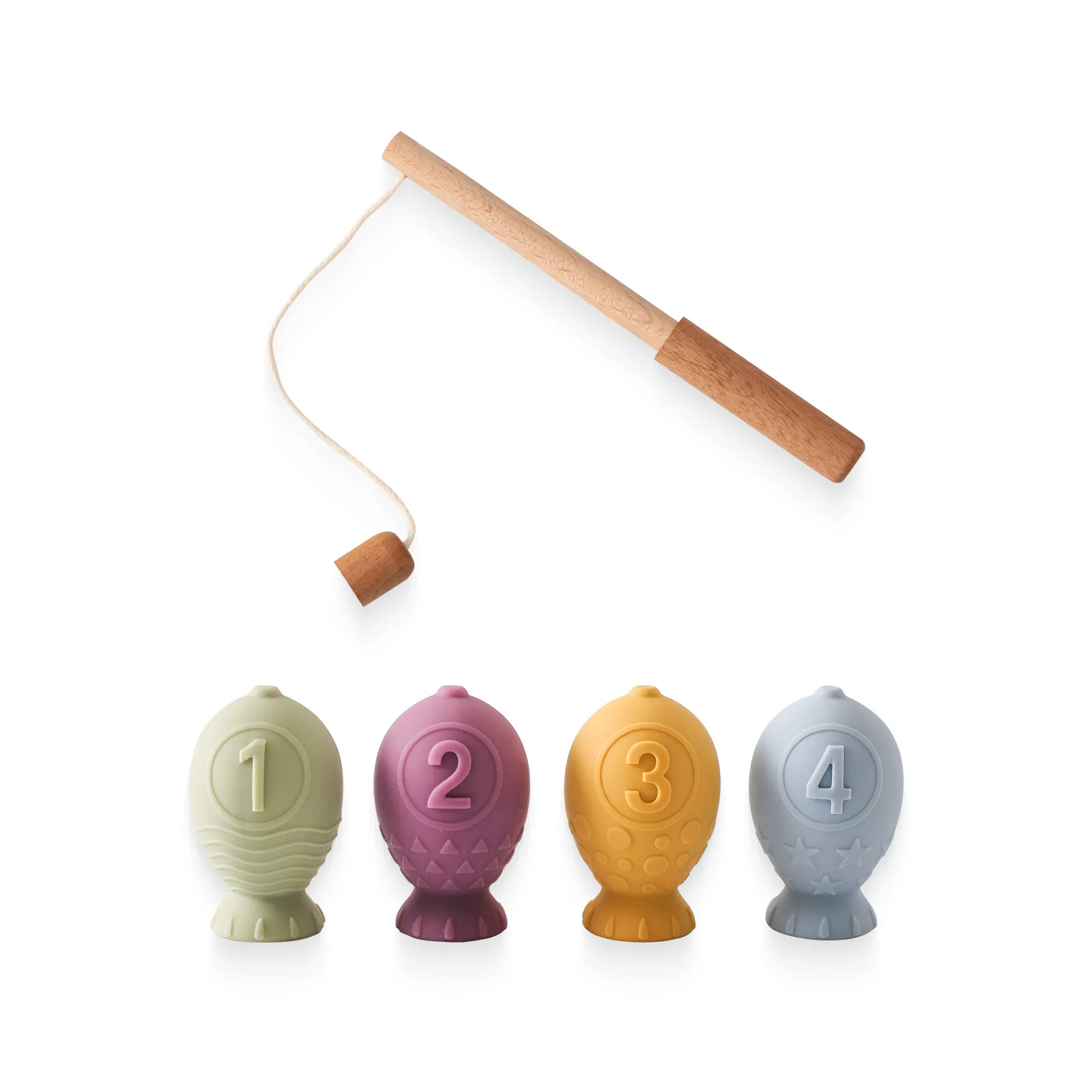 Набор для рыбалки из силикона и дерева летняя игрушка ванны 5 предметов малышей детей Монтессори