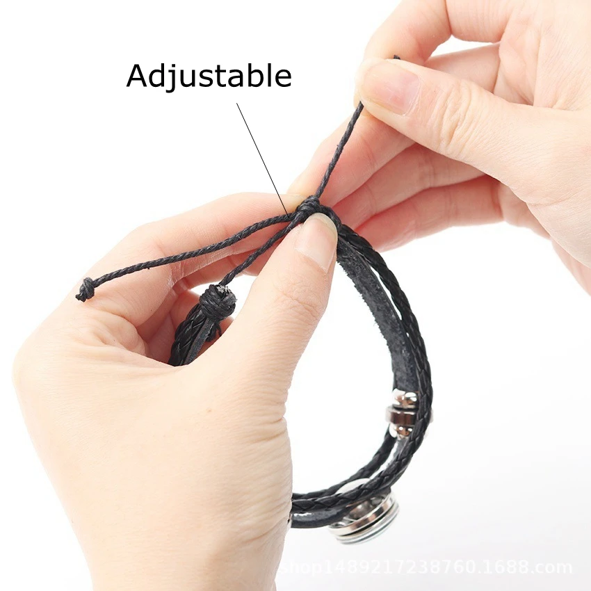 Twisted Cable Bracelets Adjustable Black Cotton Rope Bracelet - Stylish Wristband For Men (LB169) Pera Cord Bracelets - Foto 3
