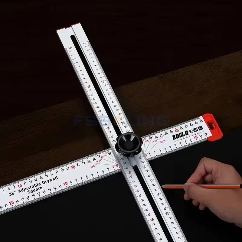 Righello A L In Metallo 90 Gradi - 150x300mm Per Disegno Tecnico, Falegnameria E Fai Da Te - Doppia Scala - Foto 2