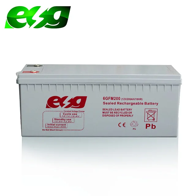 ESG hot sell for Solar energy 12V200AH deep cycle UPS SMF  storage battery