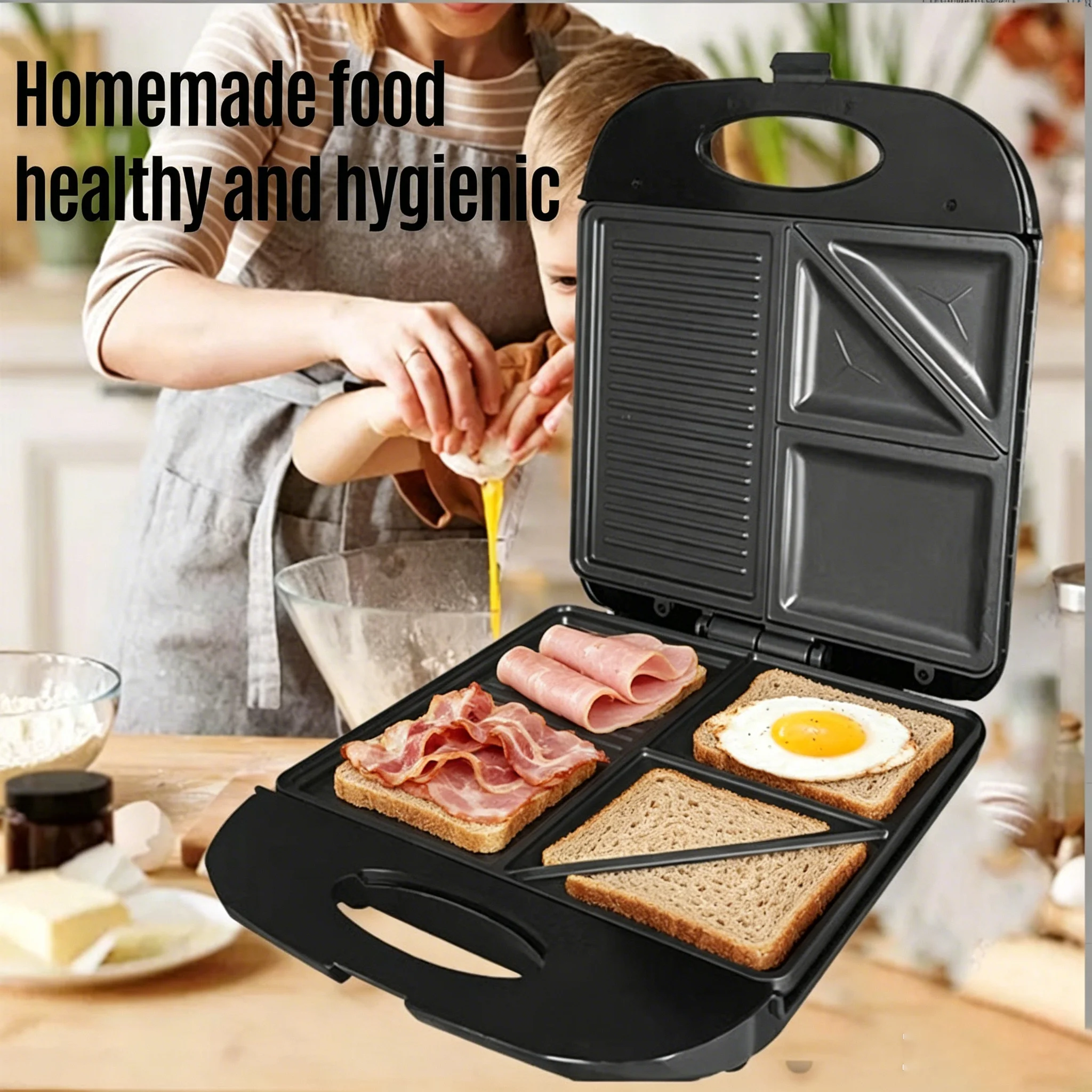 RESONKO SW063 Electric Multifunctional Sandwich Maker Breakfast Cake Pancake Double-sided 3D Surround Heating Panini Grill Press H85aba69361ad4dba8a2f7fbb0805d046n