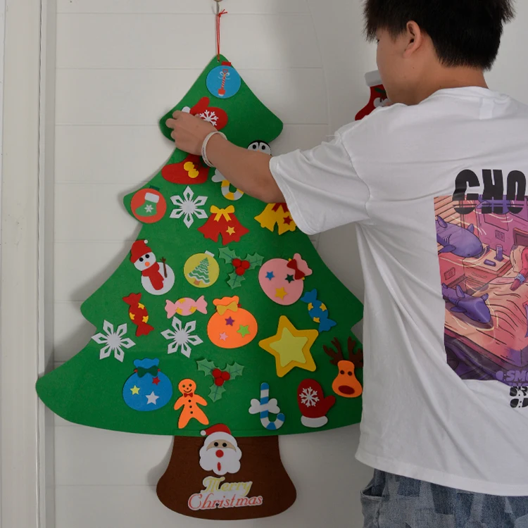 Premium newly designed large Kids diy felt christmas tree for indoor xmas home decoration