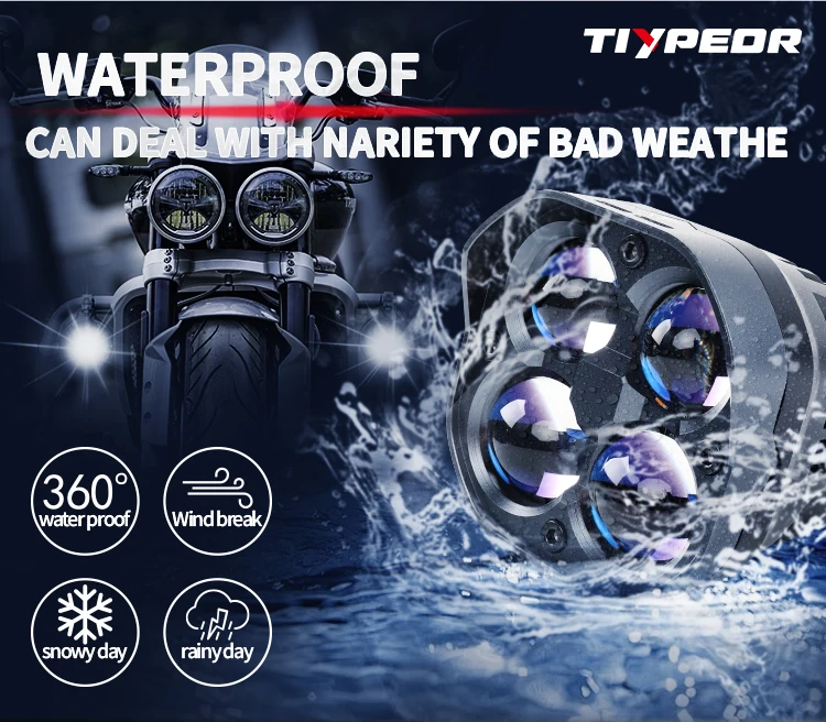 product tiypeor motorcycle cnc aluminum led work light yellow white super bright spotlight off road truck fog lamp auxiliary headlight-4