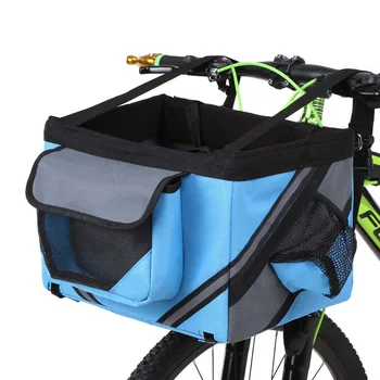 Lynpet Durable Foldable Detachable Dog Bicycle Handlebar Basket Front Pet Dog Bike Carrier