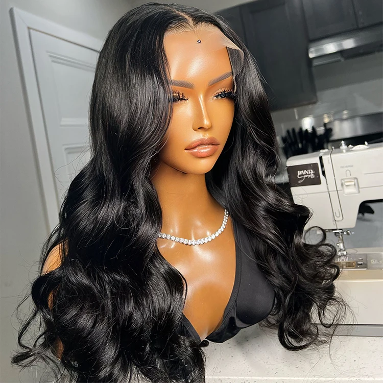 Glueless 1b Natural Color Bone Straight Human Hair Wig 13x6 Lace Front
