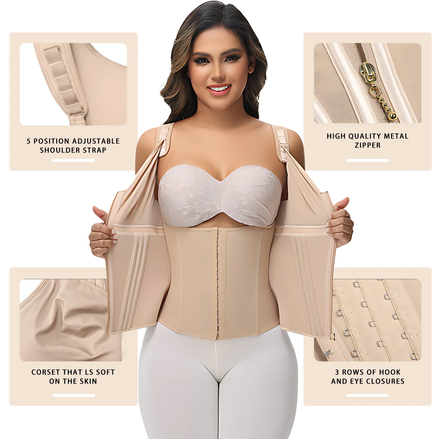 HKRXEC Zip-Front Structured Waist Trainer Vest