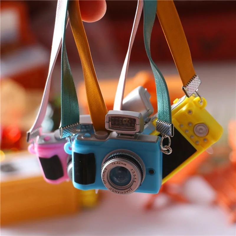 Cute Resin Miniatures Camera Figurines Mini Camera Simulation Toy Doll House Ornament DIY Home Micro Landscape Crafts