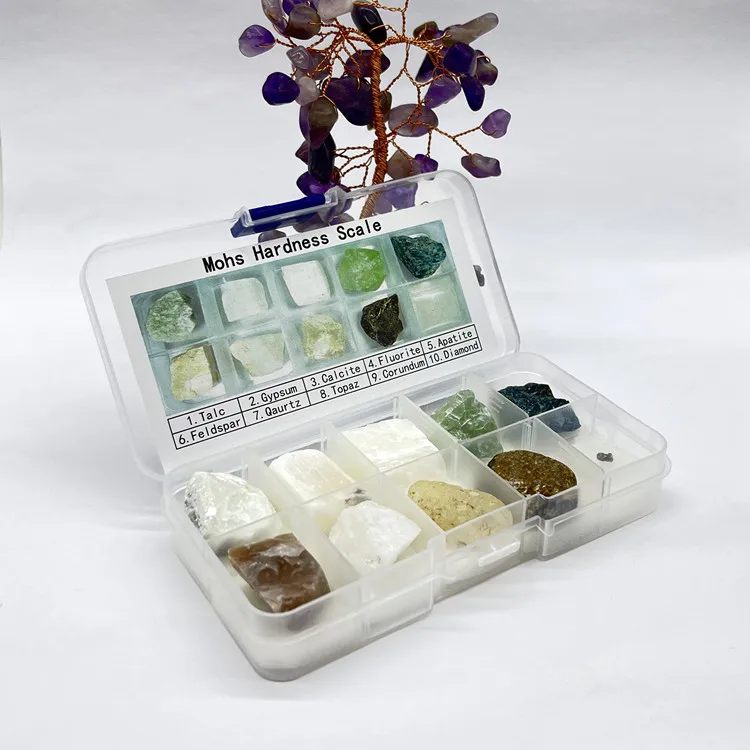 Mohs Scale Of Hardness 10 Kinds Mineral Specimen For Hardness Test Kit