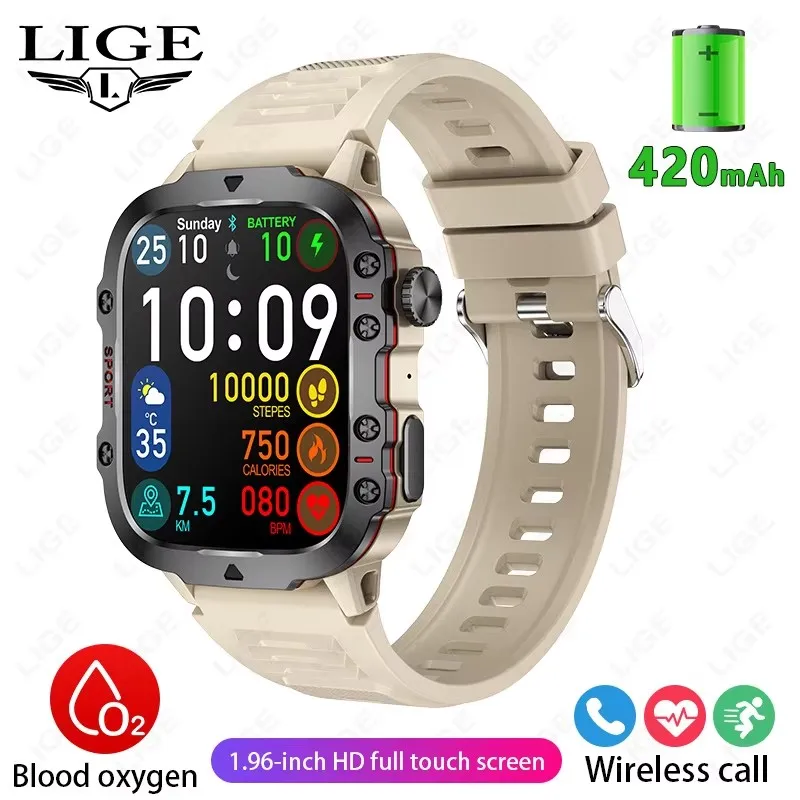 Lige BW0667 Smart Watch 1.96 Inch Screen 420 Mah Wireless Call Voice Assistant Watch Spo aperçu 10