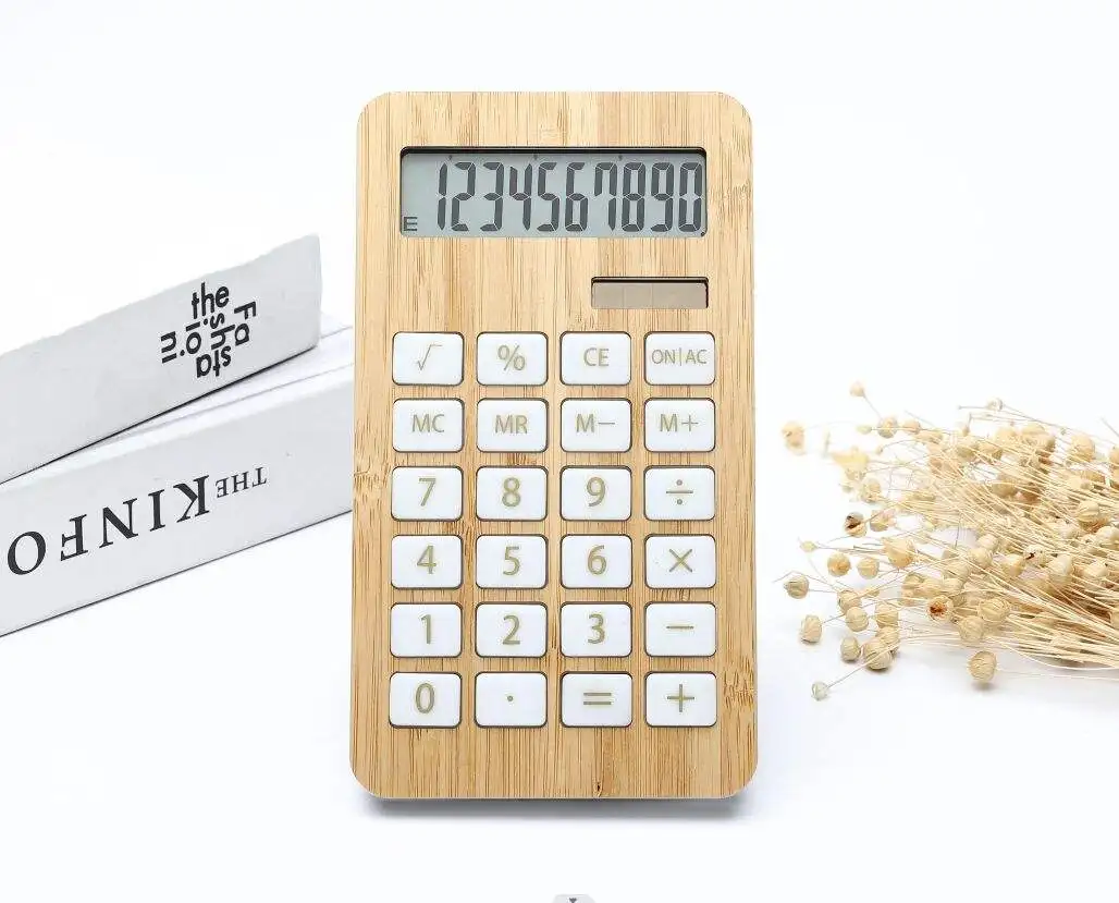 Wholesale LCD Display Calculator Bamboo Calculator 10 Digit Wood Scientific Calculator